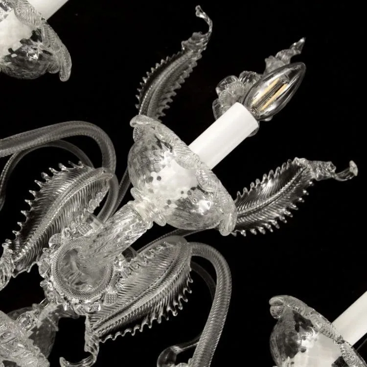 Two Tier 4 3 Light Rezzonico Sconce in Clear Murano Glass