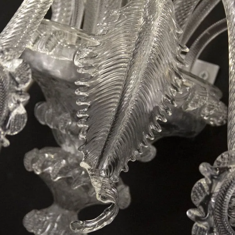 Two Tier 4 3 Light Rezzonico Sconce in Clear Murano Glass