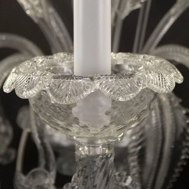 Two Tier 4 3 Light Rezzonico Sconce in Clear Murano Glass