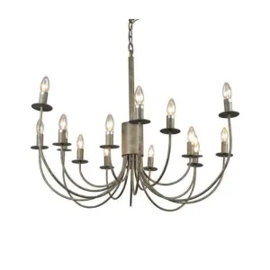 Vintage Taupe Chandelier | 16 Arm