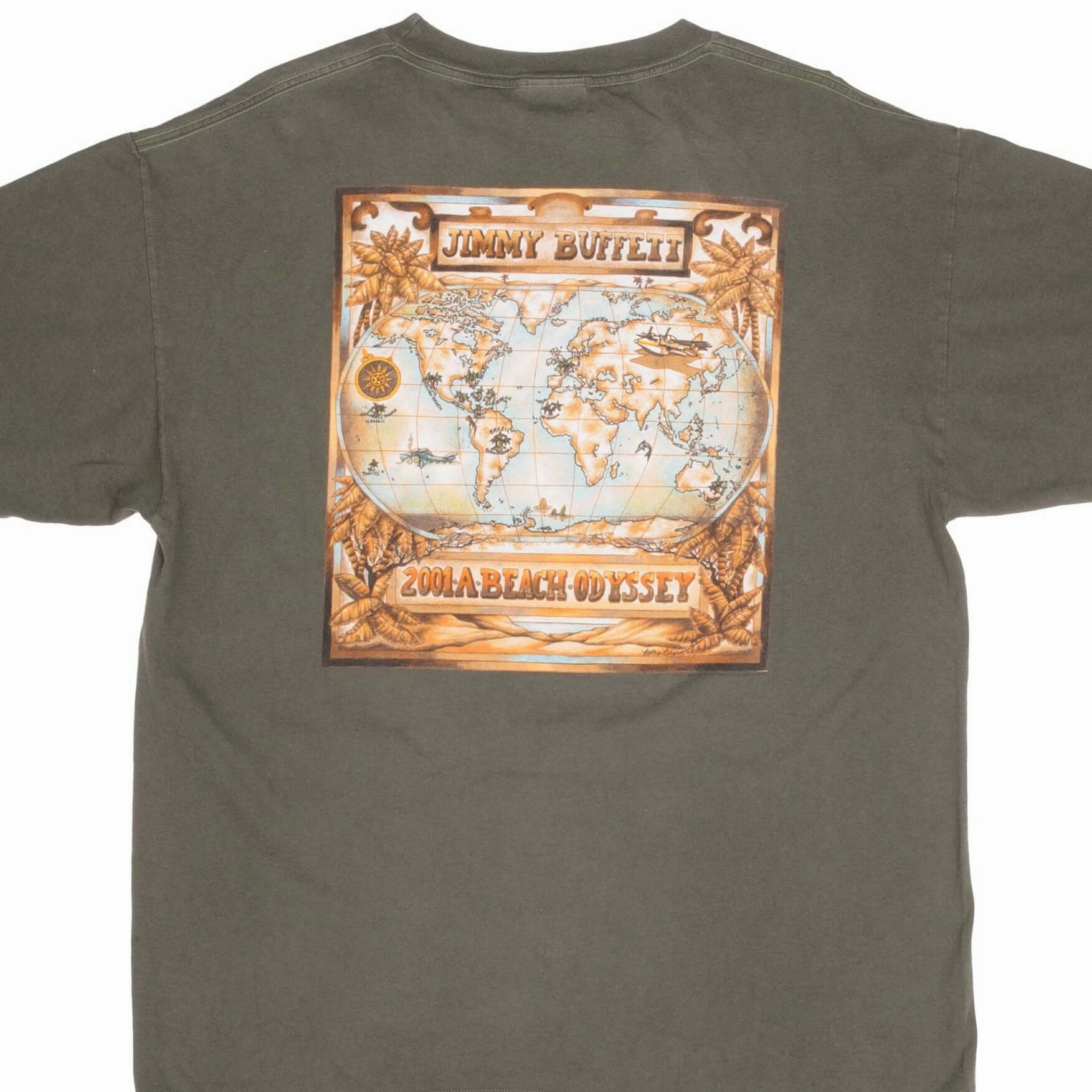 VINTAGE JIMMY BUFFETT 2001 A BEACH ODYSSEY TEE SHIRT SIZE XL
