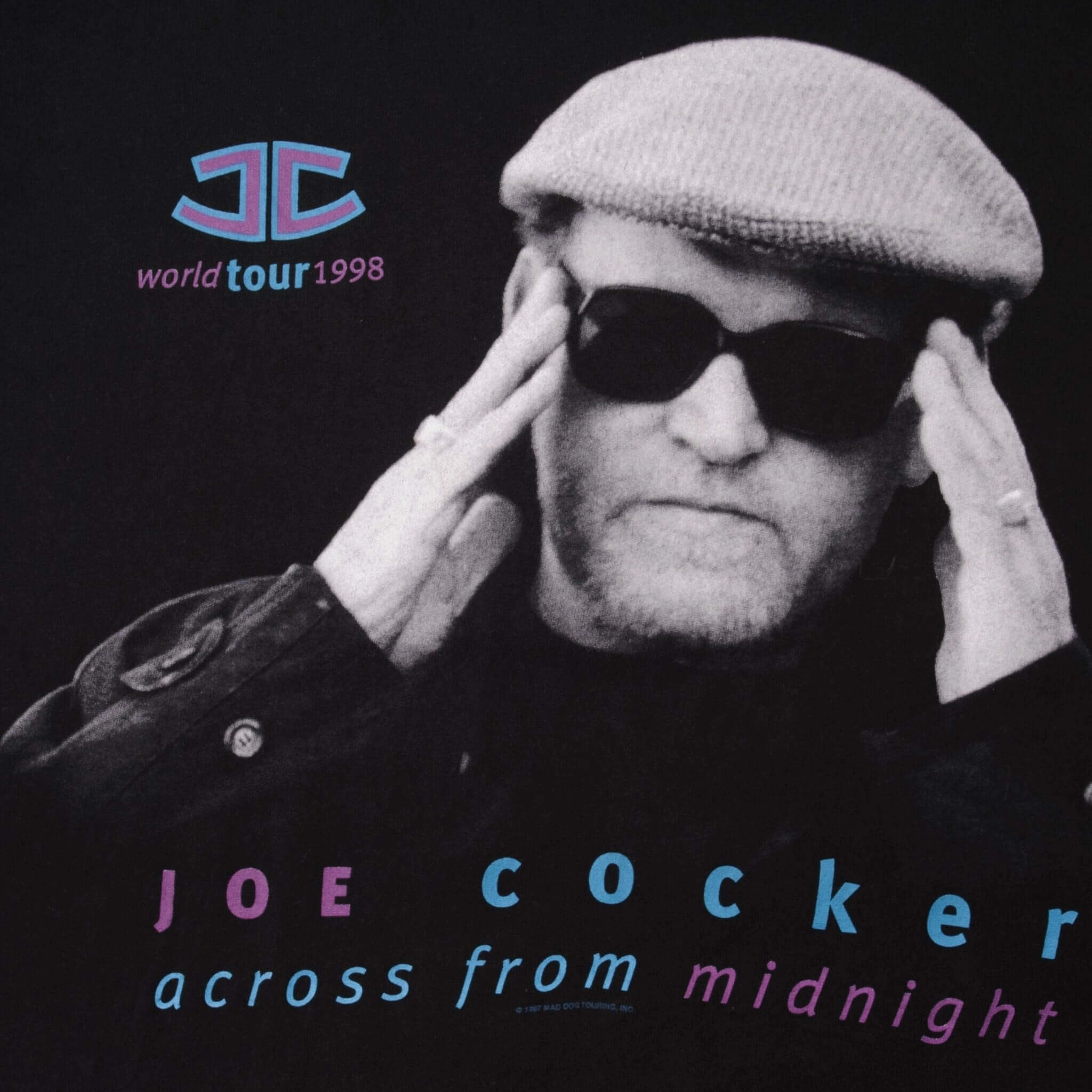 VINTAGE JOE COCKER ACROSS FROM MIDNIGHT TEE SHIRT 1997 SIZE LARGE MADE USA