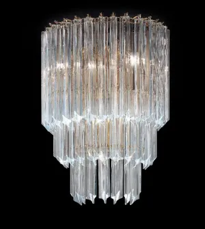 Wall Light With Four-Sided Murano Glass Or Crystal Prisms