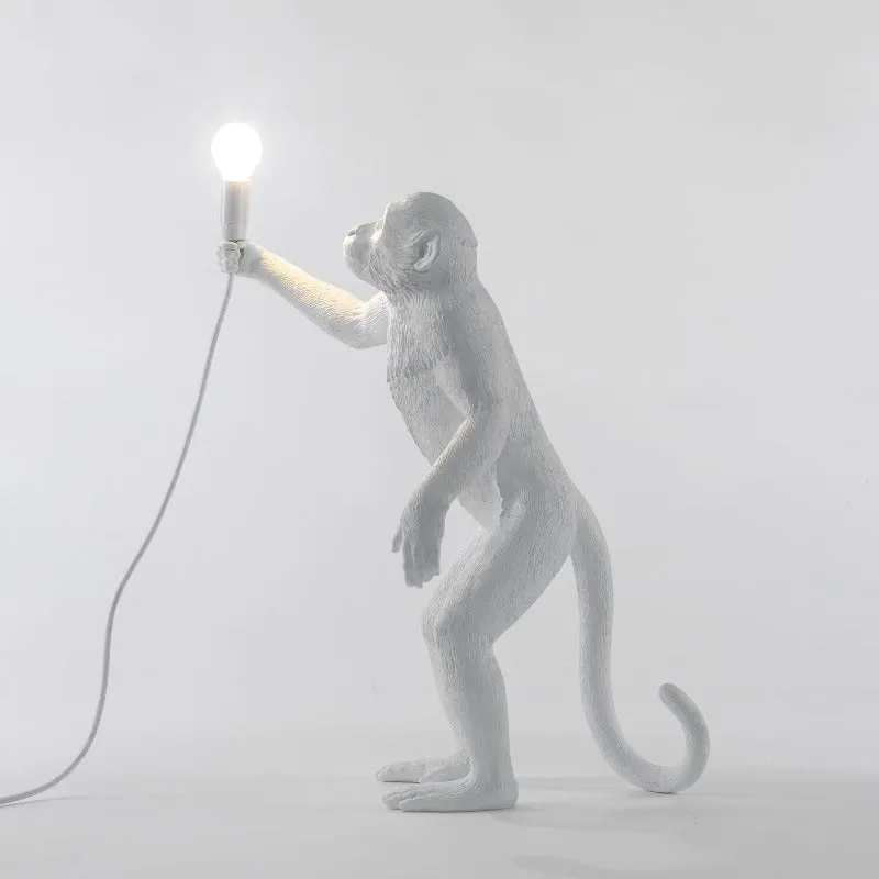 White Monkey Standing Floor Lamp