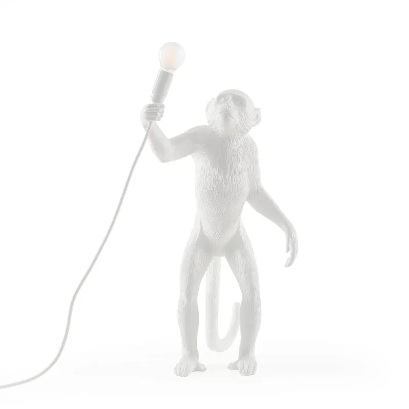 White Monkey Standing Floor Lamp
