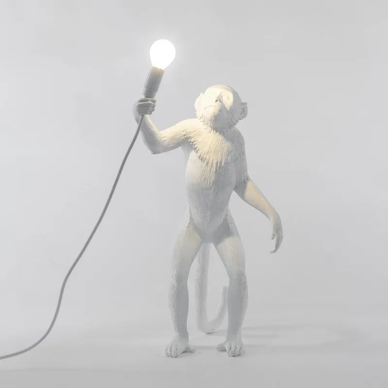 White Monkey Standing Floor Lamp
