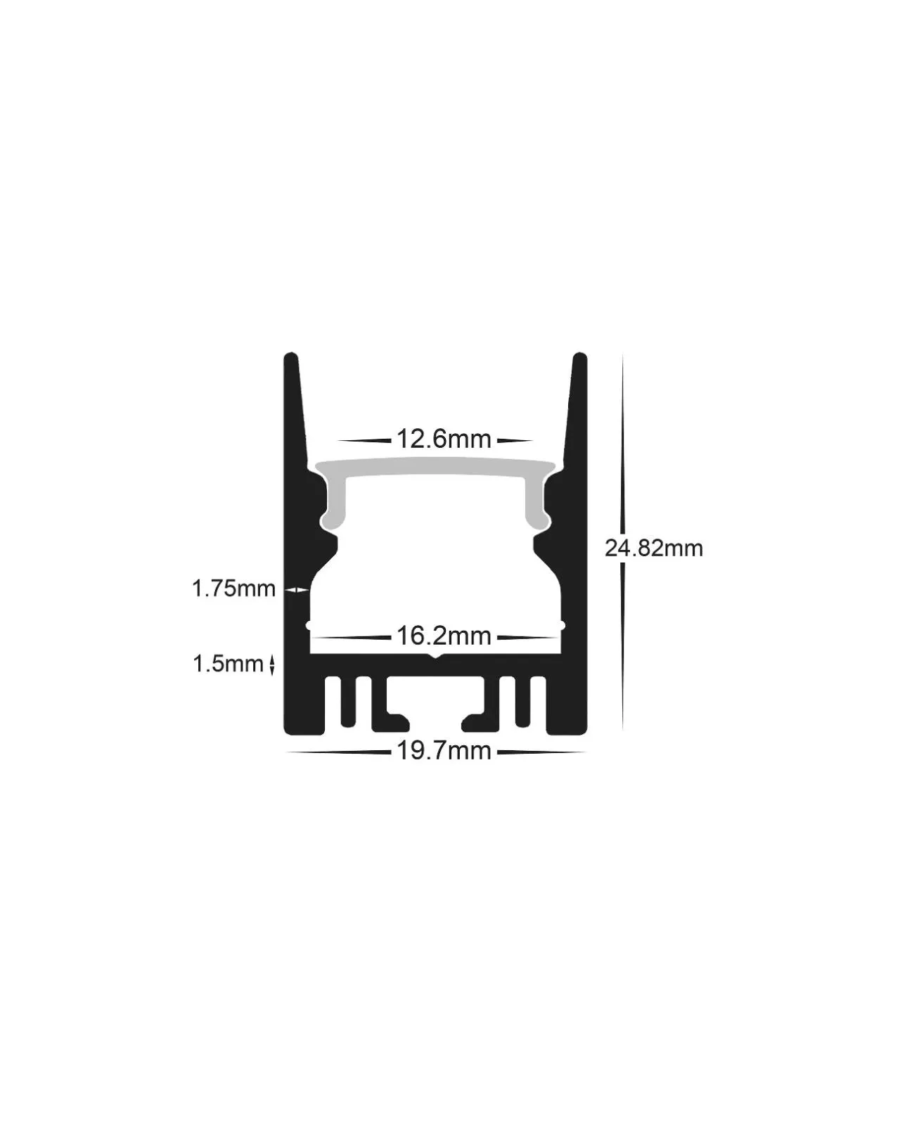 White Recessed Strip Linear Pendant | Integrated Power Cord | Assorted Sizes
