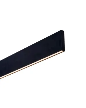 Wide Black Linear Pendant | Integrated Power Cord | Assorted Sizes