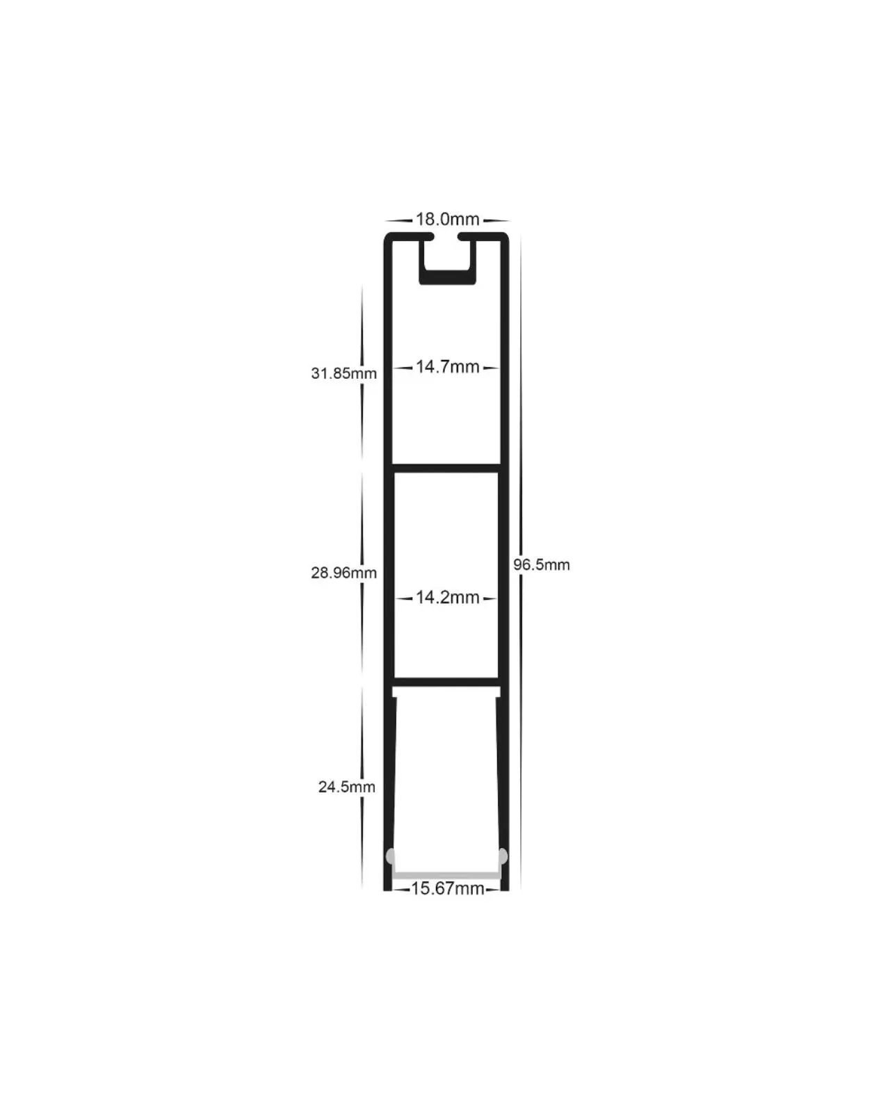 Wide Black Linear Pendant | Integrated Power Cord | Assorted Sizes