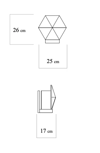 Wrought Iron Alabaster Wall Light Hexagonal Element