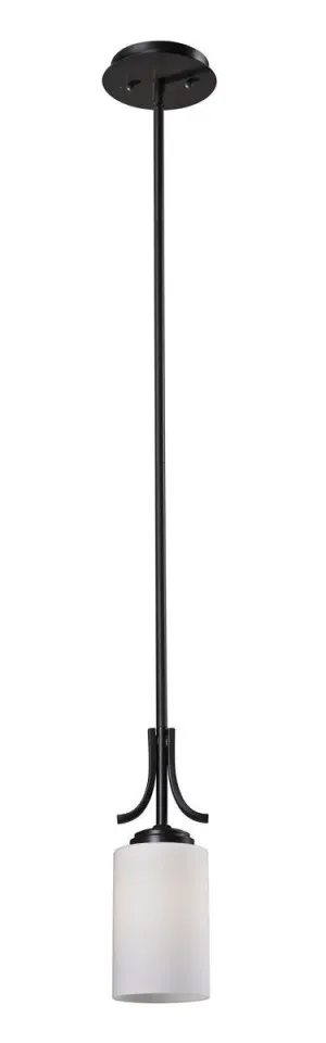 Z-Lite Lighting 2006MP Chambley Collection One Light Hanging Mini Pendant in Bronze Finish