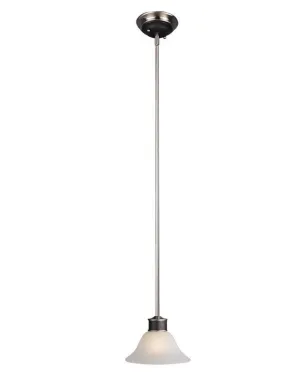 Z-Lite Lighting 304-MP One Light Hanging Mini Pendant in Satin Nickel and Black Finish